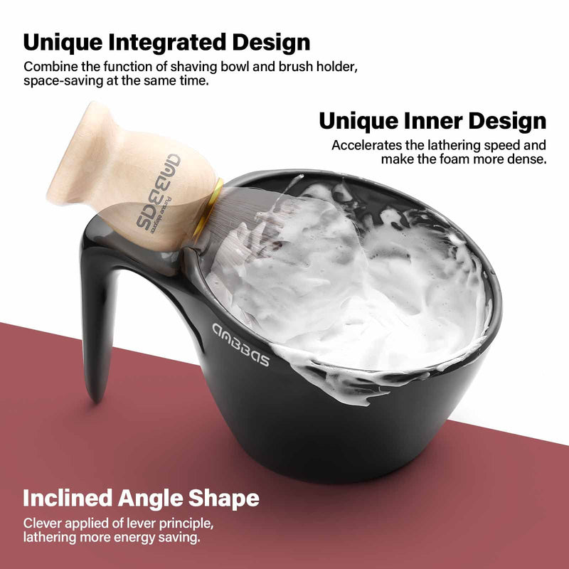 [Australia] - Anbbas Synthetic Badger Shaving Brush with Nylon Bristles,Melamine POP Mug for Lathering and 100g Shaving Soap for Men Close Shave,Women Girls Hair Removal Birch 