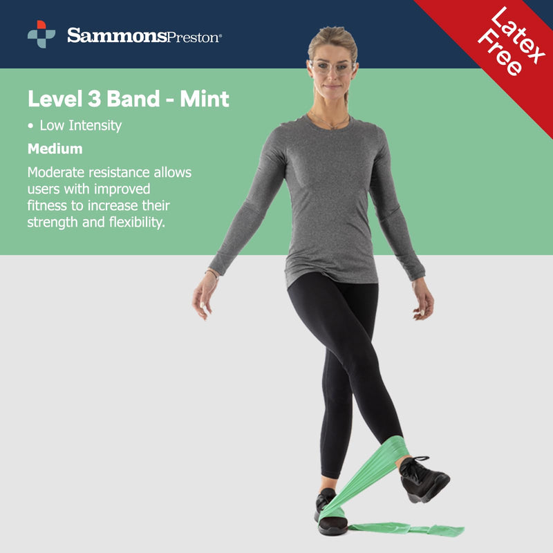[Australia] - Sammons Preston Resistance Bands for Working Out, Non-Latex Exercise Bands, Resistance Bands for Physical Therapy, Improve Strength & Flexibility, Stretch & Tone Major Muscles, 5pk 