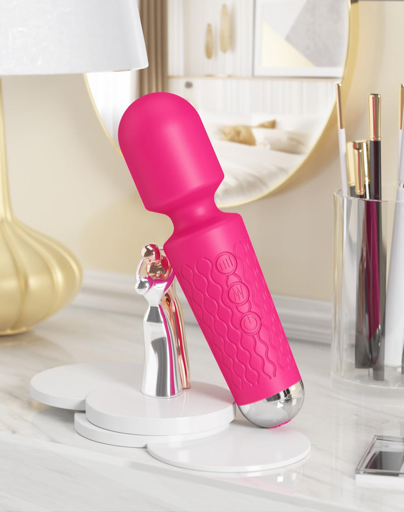 [Australia] - Upgraded Mini Massager for Back, Neck, Whole Body and More, Rose Pink Small Massager Relief Stress & Promote Relaxation, 20 Modes 8 Speeds 