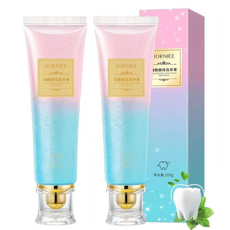 2 Pcs Niacinamide Whitening Toothpaste, Deep Stain Removal Fresh Breath Triple Oral Care Radiant Toothpaste. 2