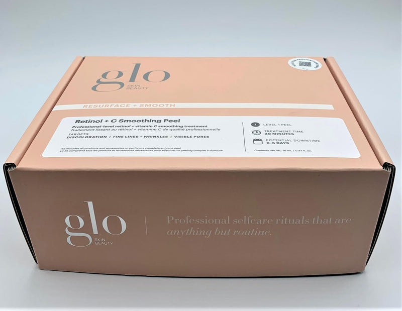Glo Skin Beauty Retinol + Vitamin C At-Home Chemical Peel Kit, 4 oz | Anti-aging face peel kit, exfoliates uneven skin tone, brightens with vitamin C, retinol resurfacing, smoothing radiance
