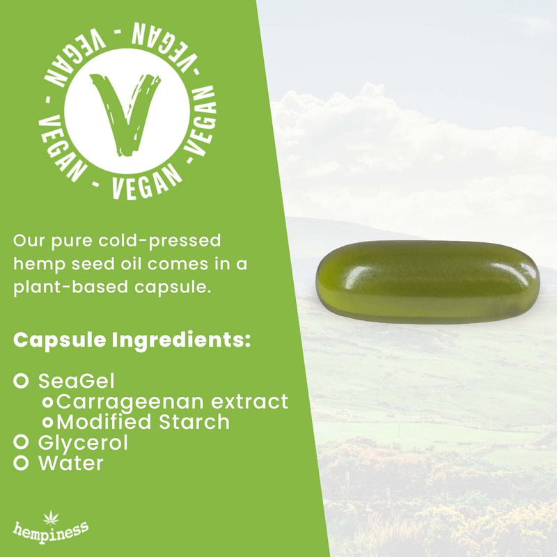 Organic Hemp Seed Oil Vegan Capsules 1000mg - 120 Softgel Capsules with Organic Cold-Pressed Hemp Seed Oil - Omega 3,6,9 - Since 1998 1