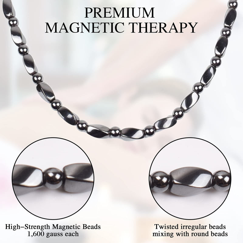 [Australia] - Hematite Necklace Unisex Black- Natural Magnetic Hematite Necklace Relieve Fatigue around Neck, Shoulder-17.6 inch (45cm) 17.6” (45cm) 