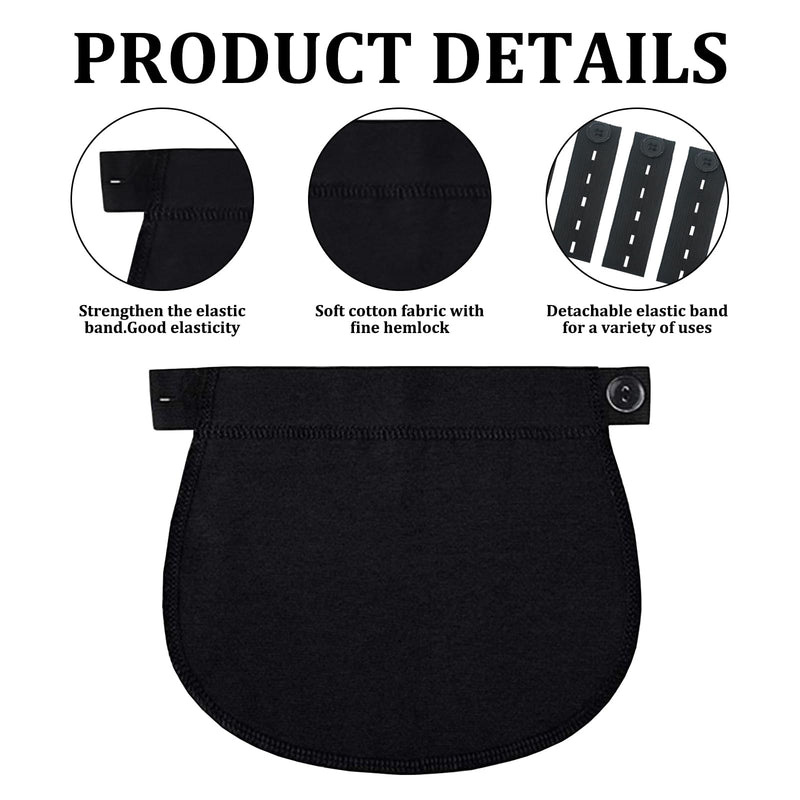 [Australia] - LEOEASIY Pack of 10 trouser waist extensions, pregnancy trousers extensions, pregnancy trousers extensions, comfortable and adjustable trousers extensions for pregnant women (black 