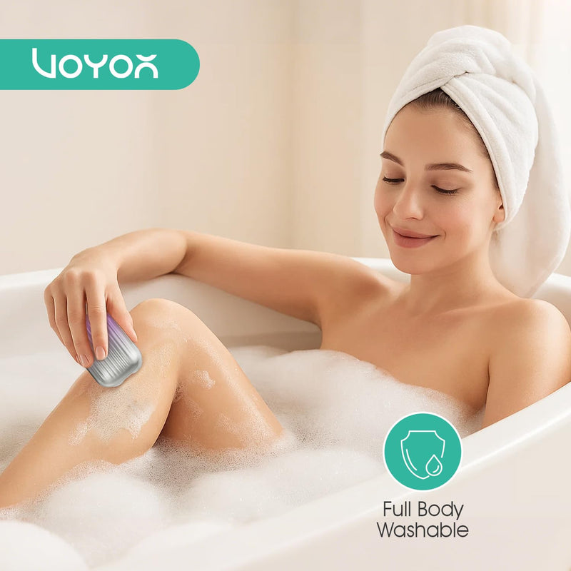 [Australia] - VOYOR Electric Razors for Women 3D Floating Blade Shaver for Women, Electric Shaver for Legs Bikini and Body Facial Hair Remover Women's Shavers Waterproof Women's Grooming ES310 (Purple) Purple 