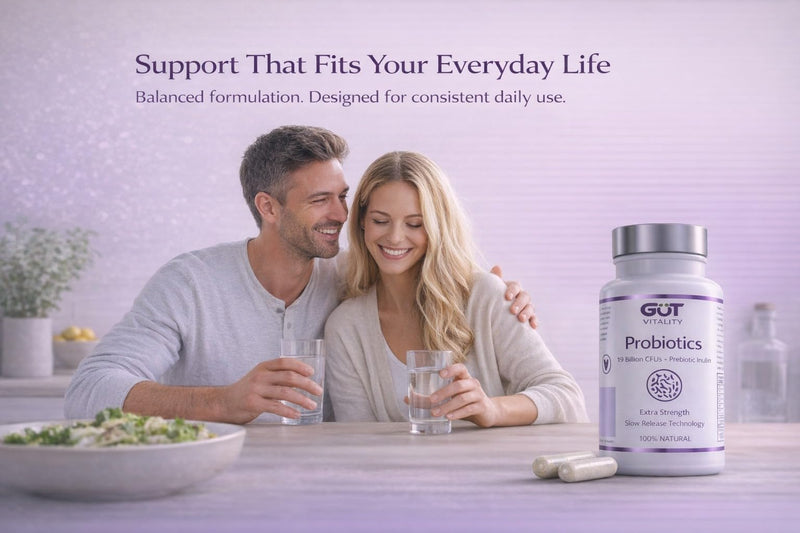 Advanced High Strength Daily Probiotic - Supports Men’s & Women’s Microbiome Health - Gut, Digestion & Bloating Support - Whole Body Wellbeing - Slow-Release - Vegan & Gluten Free - Made in UK