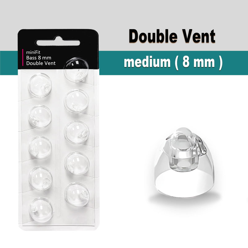 [Australia] - (Double Vent 8mm) Hearing Aid Domes for Oticon Minifit, Oticon Ear Caps Replacements Parts Accessories Domes for Oticon Hearing Aid Supplies Cleaning Kits(30 Pcs) Double Vent-8 MM White-3 Packs 