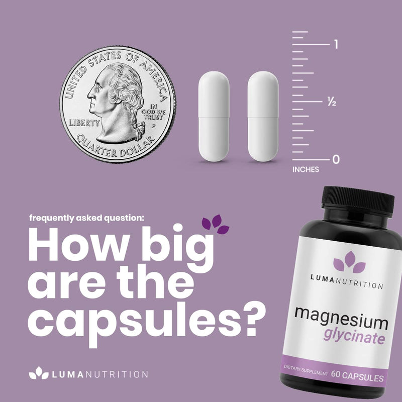 [Australia] - Magnesium Glycinate 1000mg (Magnesium Glycinate 500mg per Capsule) - Pure Magnesium Supplement - Chelated for Maximum Absorption - 60 Capsules 