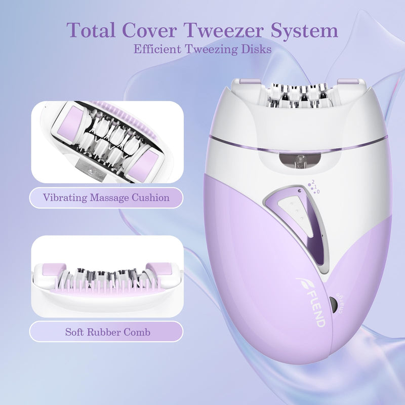Epilators, 2-Speed Painless Smooth Glide Epilator for Women, Cordless Rechargeable Facial Hair Removal Epilator, Hair Removal Device for Women's Face Legs Bikini Area Arms Legs Light Purple