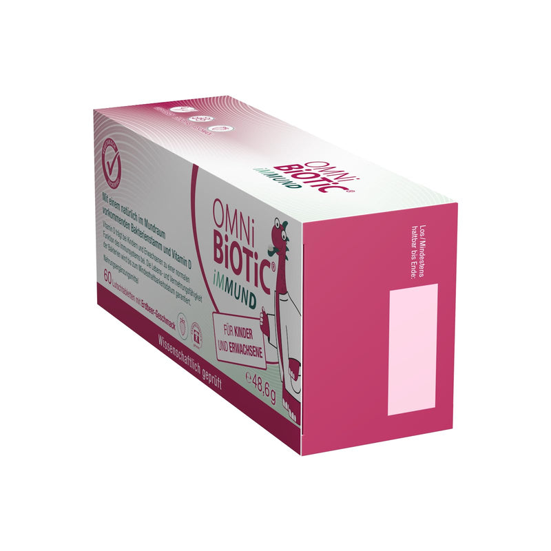 [Australia] - OMNi BiOTiC iMMUND | 60 lozenges | 1 bacterial strain | 1 billion germs per lozenge | Vitamin D | Vegetarian | Sugar free | For daily use | For adults and children 60 pieces 