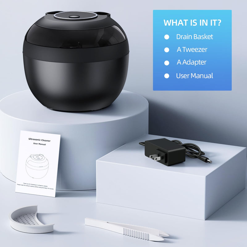[Australia] - Ultrasonic Retainer Cleaner, Retainer Cleaner Machine for Dentures, Mouth Guards, Braces, Toothbrush Heads, Jewelry with 200ML Capacity, 45kHz Ultrasonic Cleaner, 4 Modes for All Dental Appliances 