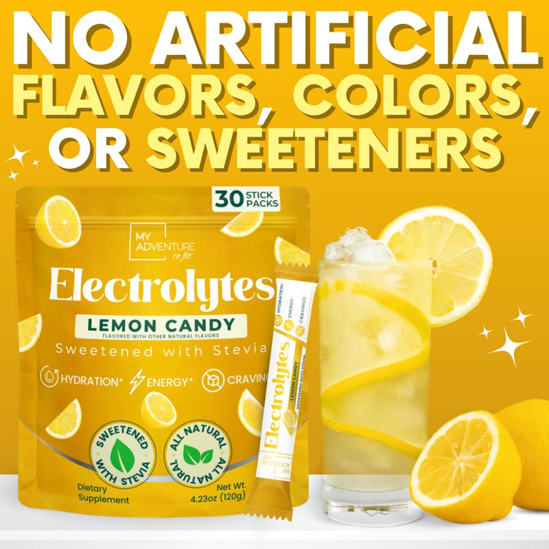 Electrolytes Powder Packets – Lemonade Sugar Free Hydration Drink Mix 30 ct | Refreshing Flavor Makes Water Easy to Drink – Daily Water Enhancer for Everyday Life, Sports, Exercise, Travel & Outdoors 30 Sticks (Pack of 1)