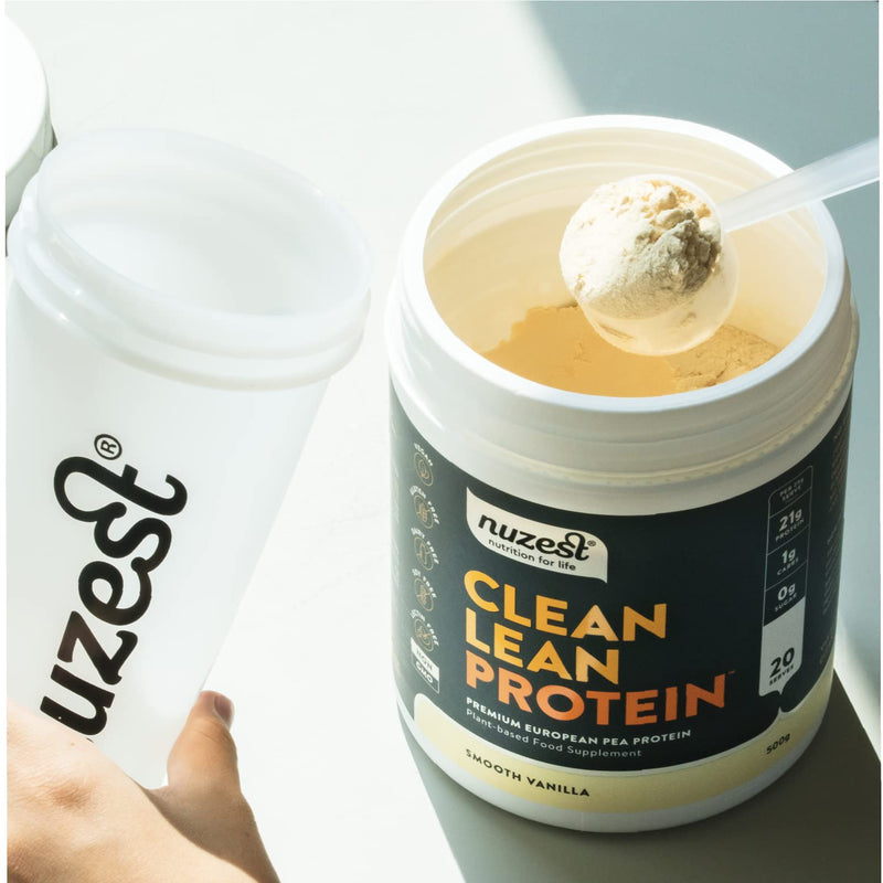[Australia] - Nuzest - Pea Protein Powder - Clean Lean Protein, Premium Vegan Plant Based, Dairy Free, Gluten Free, GMO Free, Naturally Sweetened Protein Shake, Smooth Vanilla, 20 Servings, 1.1 lb 1.1 Pound (Pack of 1) 