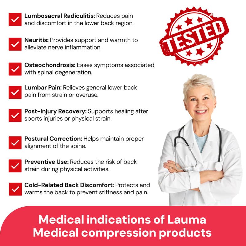 [Australia] - Lauma Medical Wool and Cotton Elastic Warming Belt for Lower Back Pain and Relief, Warming Kidney, Stretchy Brace Thermal Waist, Back Warmer - XL 