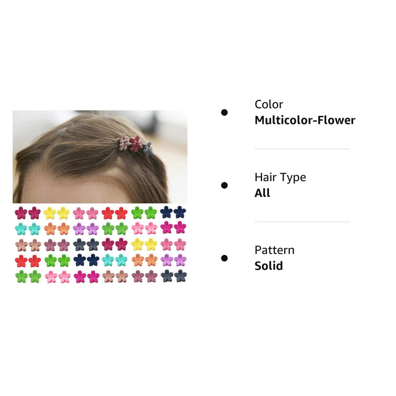[Australia] - 60pcs Baby Girl Mini Hair Claw Clips Flower Hair Bangs Pin Baby Girl Hair Accessories Clips Multicolor-Flower 