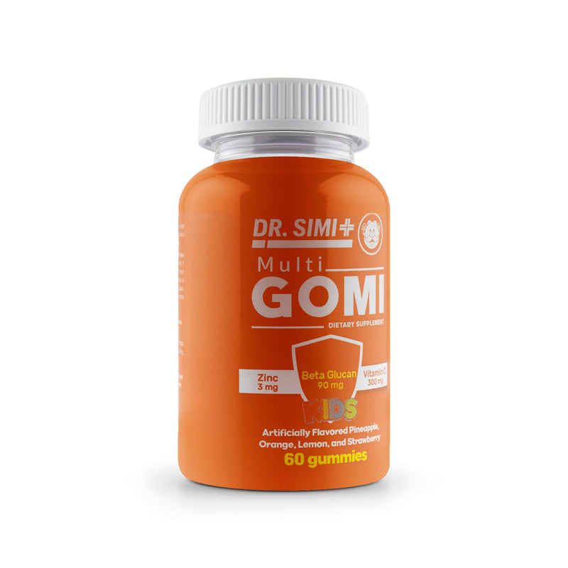 Dr. SImi Kids Zinc + Beta-Glucan + Vitamin C Gummies Immune Support for Kids 4+ | Pineapple, Orange, Lemon & Strawberry Flavors | Vegan, Non-GMO