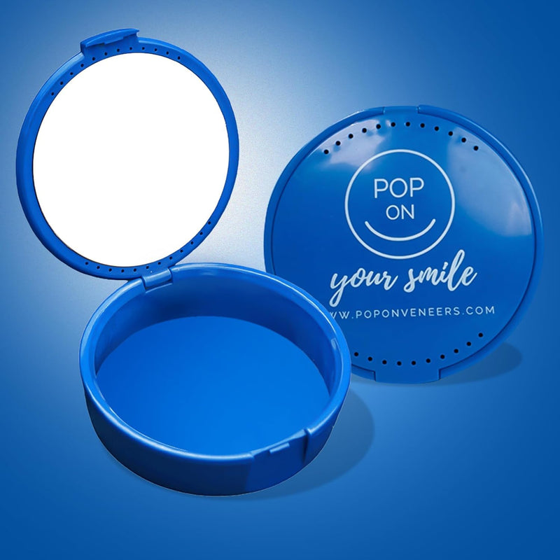 [Australia] - Invisalign Case with Mirror – Retainer Case & Denture Holder Soaking Container – Aligner, Mouth Guard & Slim Retainer Cleaner Storage – Travel-Friendly, Tablet-Compatible, Enamel-Safe Organizer 