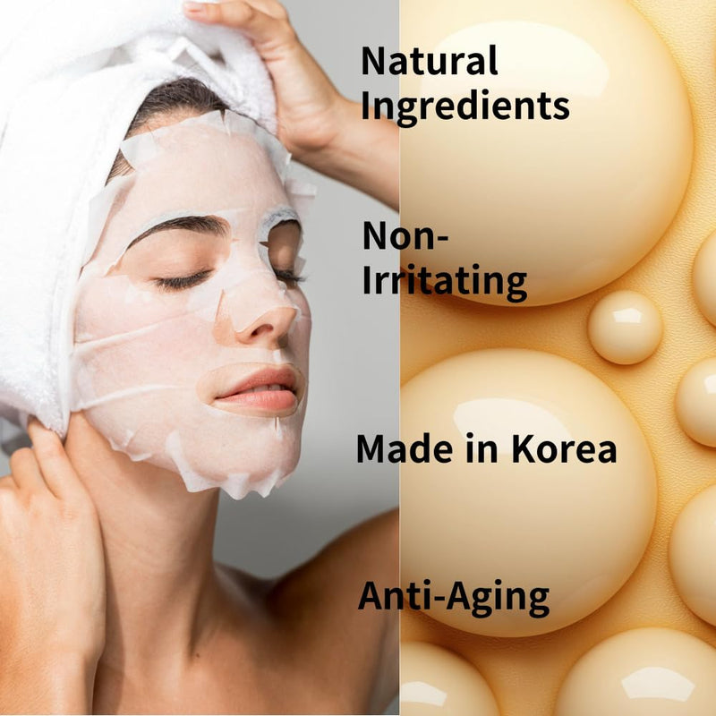 ELT Wellcero Vitamin C (1 Count 5pcs) Korean Face Masks, Brightening Sheet Mask, Soothing Facial Mask, Wrinkle Fighting, Deep Collagen, Korean Skin care a.Vitamin C (1count 5pcs)