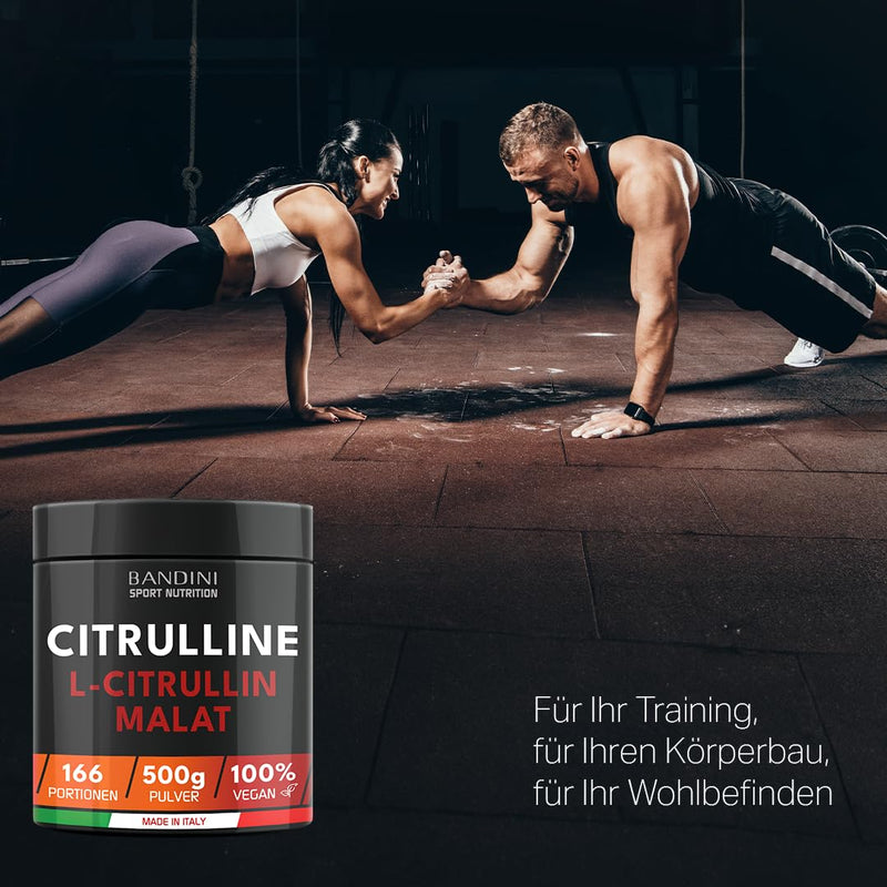 [Australia] - Bandini® L-CITRULLINE MALATE | 2:1 500g powder | Highly dosed with 3g citrulline PER DOSE | Perfect solubility | Pre Workout, Muscle Building | Citrulline from plant fermentation | Vegan, without additives 