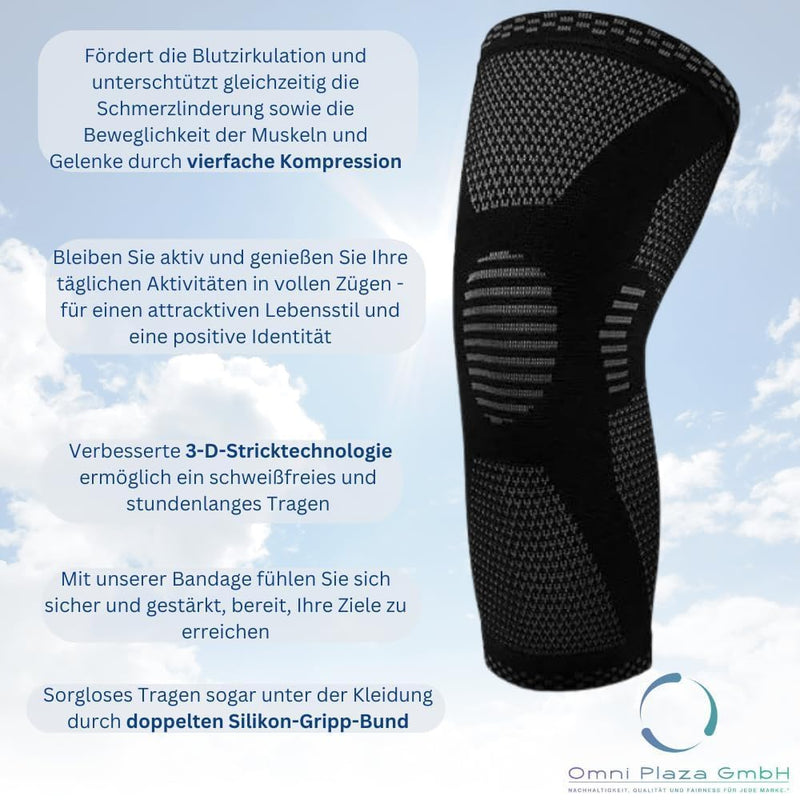 [Australia] - Omni Fit ® The new knee support (1 piece): Your second skin for pain-free movement and unsurpassed comfort! Maximum support without sweating - for a confident, active life. L Grey 