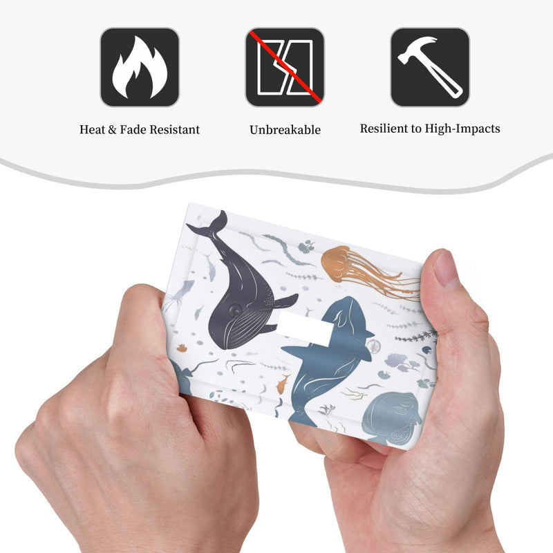 [Australia] - Kids Sea Animal Decorative 1 Gang Single Toggle Light Switch Covers Decorative Wall Plate Switchplate Electrical Faceplate for Nursery Kidsroom Bedroom Decor 1-Gang 1 Toggle Kids Sea Animal Decorative 