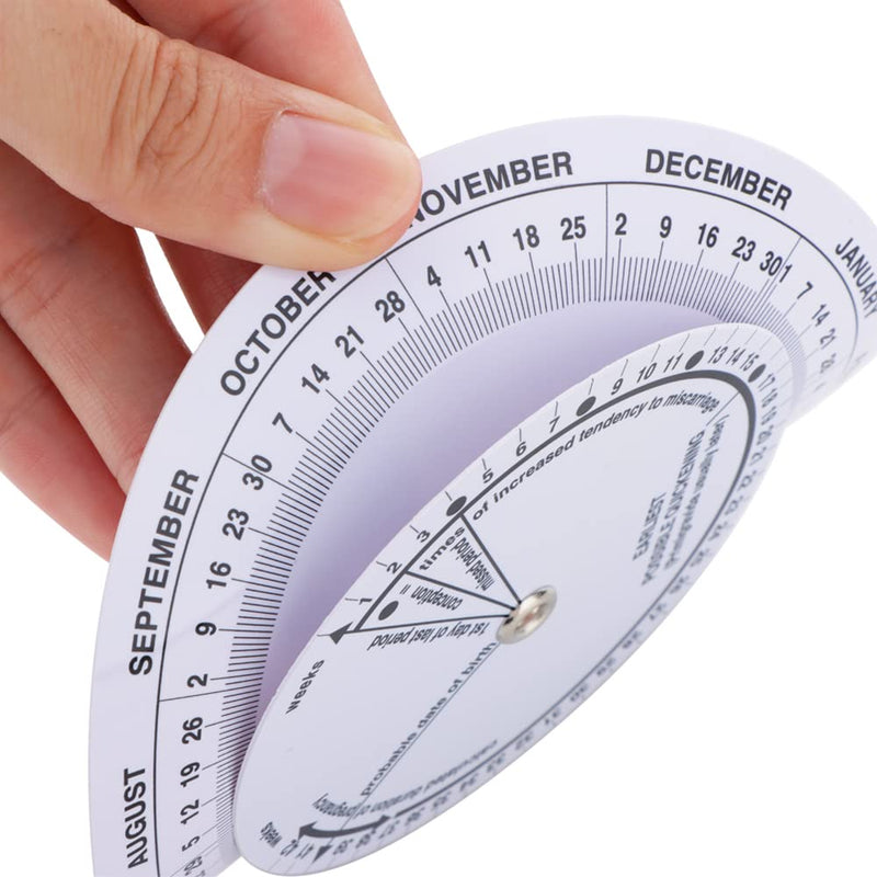 2 Pack Pregnancy Due Date Calculator Wheel, Obstetric Gestation Wheel | Rotatable tracker counts pregnancy weeks & due dates. Solid plastic build, smooth dial for daily pregnancy date checking