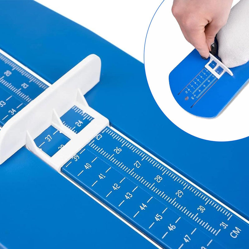 [Australia] - Foot measuring device, shoe size EU sizes 15-48, foot measuring device, shoe sizer for children, children's adult shoe measuring device, shoe size chart, for women and men children's feet (blue) 