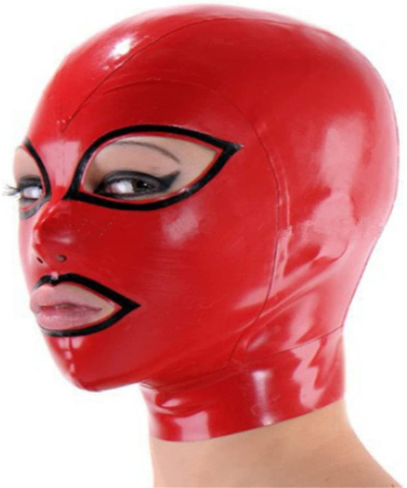 MFMYEE Latex Mask Rubber SM Fetish Bondage Mask Erotic Cosplay Mask Latex Lovers Hood