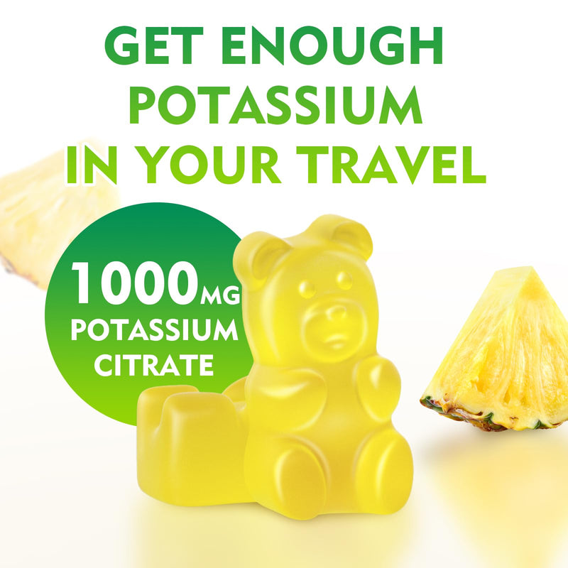 [Australia] - Potassium Citrate Gummies 1000mg, High Potency Potassium Supplement Gummies for Adults Women & Men, Support Leg Cramps & Muscle Health, Sugar-Free, Pineapple Flavor, 60 Count 60 Count (Pack of 1) 