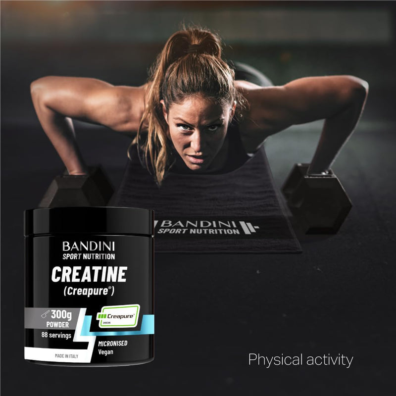 Bandini® Creatine CREAPURE® Pure Powder Monohydrate - 300g for 88 Servings - 100% Vegan - Pure and Clean Creapure Supplement for Sport, Gym, Strength & Pre Workout - No fillers - for ATP and Recovery