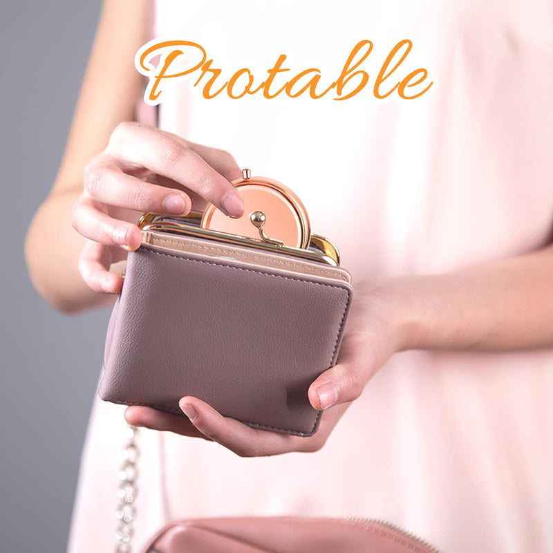 WLLHYF Pill Box Cute Small Pill Box for Purse & Pocket Medicine Organizer Travel Pillbox Waterproof Pill Case Metal Pill Container Holder for Vitamins, Fish Oil, Supplements (Rosegold) Rosegold