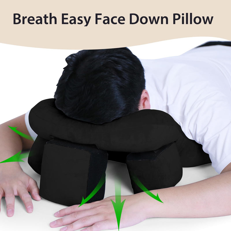[Australia] - Face Down Pillow for Sleeping, Face Down After Eye Surger, BBL After Surger, Stomach Sleeping/Prone Pillow, Retinal Vitrectomy Recovery Equipment, Home Massage Pillow, Black 