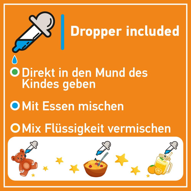 [Australia] - Vitamin C drops | Vitamins children | Vegan Vitamin C | strengthen immune system children | Two month supply - 30ml | APOKRA KIDS 