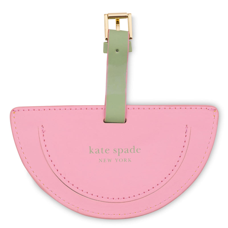 kate spade new york Round Yellow Vegan Leather Luggage Tag for Women, Durable Suitcase ID Tag, Lemon (Pack of 2) 4.75 inches x 2.5 inches x 2.5 inches (Pack of 2)
