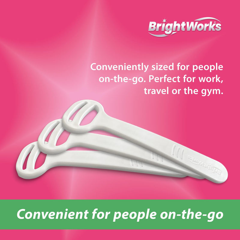 [Australia] - Brightworks Disposable Tongue Scraper for Adults – 96 Count Hygienic Tongue Cleaner for Fresh Breath – Recycled Plastic, Curved Design Tongue Cleaner – Travel-Friendly 