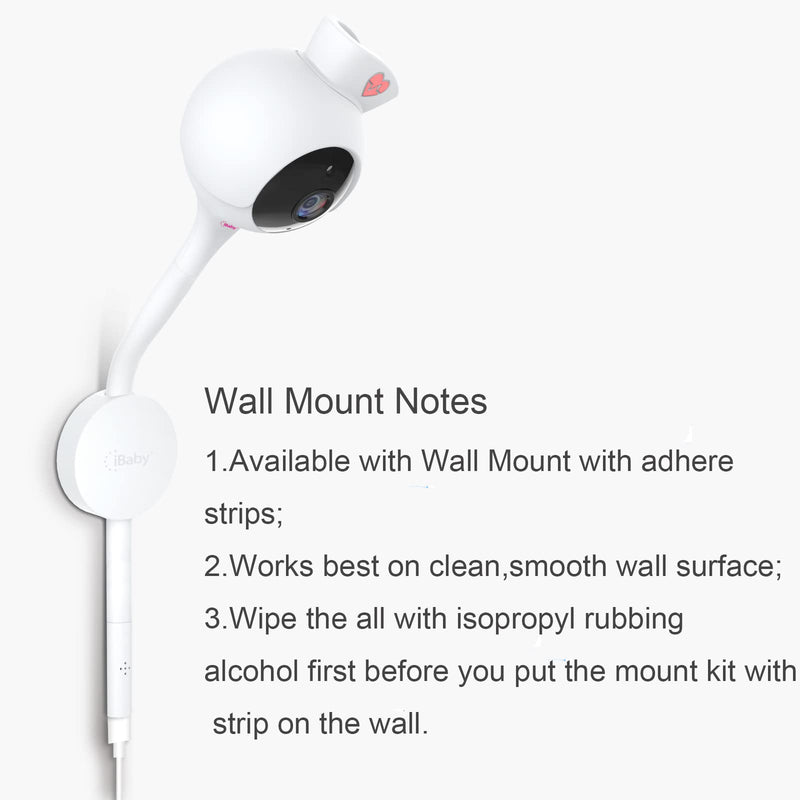 [Australia] - iBaby M2C WiFi Baby Monitor Camera with FHD Audio 1080P with Night Vision Wall Mount Kit Included 2021 Updated Video Audio Quality with Motion Crying Alerts, White M2C with Flexible Tail 