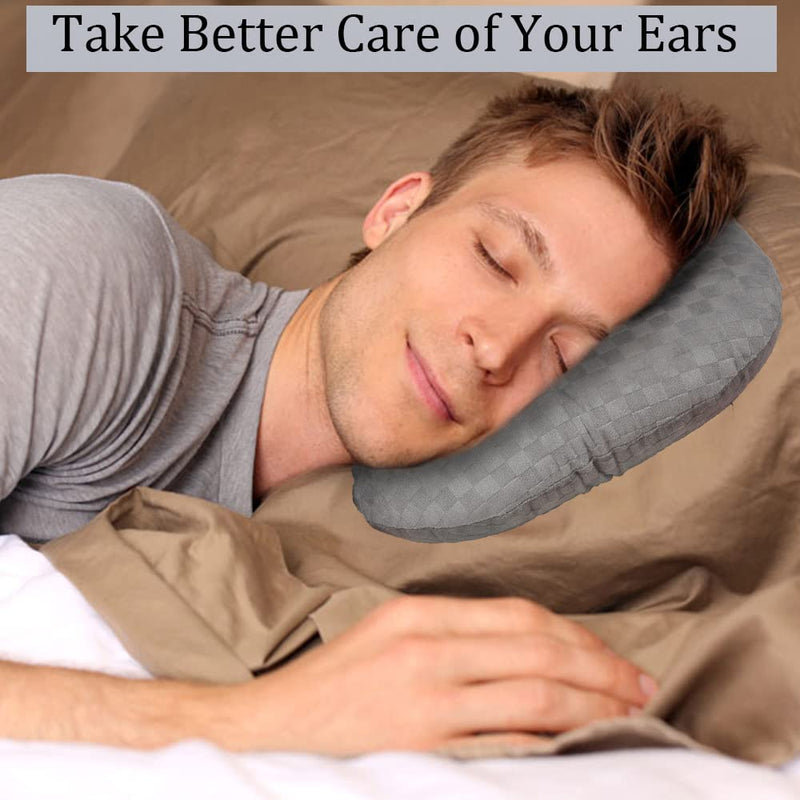 [Australia] - Ear Piercing Pillow for Side Sleepers with an Ear Hole for CNH and Ear Pain Ear Inflammation Pressure Sores, Cotton O-Shaped Side Sleeping Pillow, Ear Guard Pillow Gray 