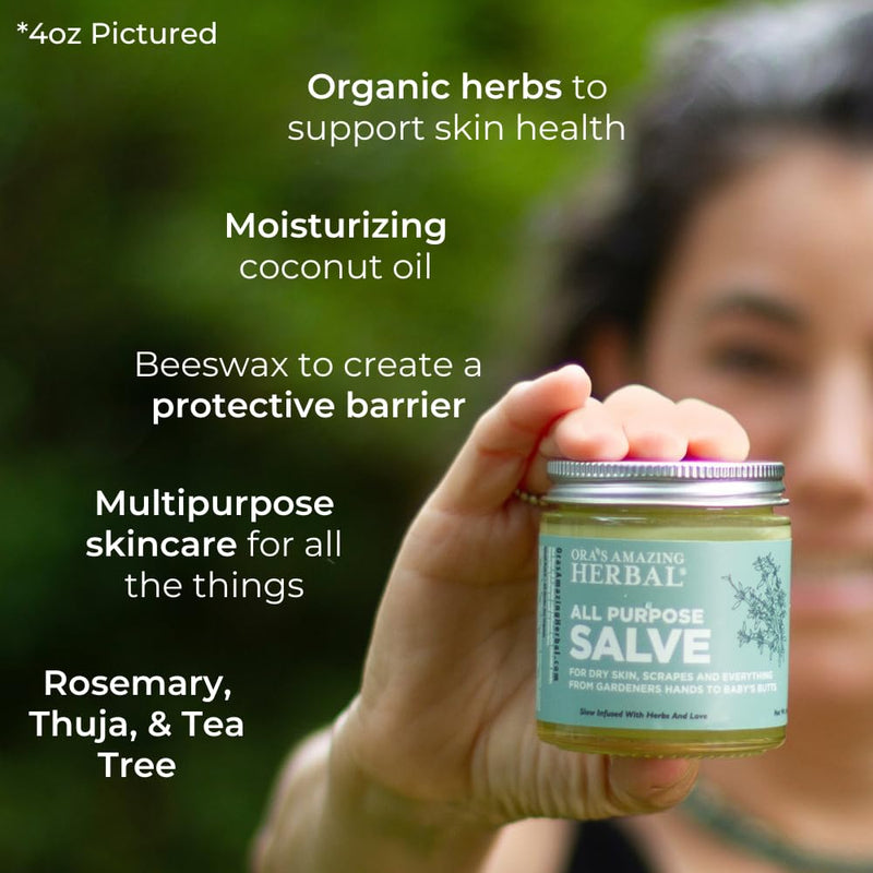 [Australia] - Ora's Amazing Herbal All Purpose Salve, Herbal Healing Skin Balm with Tea Tree, Natural Cream for Dry Cracked Hands, Comfrey Calendula Plantain Thyme Beeswax, Soothing Itch Relief, 4 oz All purpose Salve 4 oz 