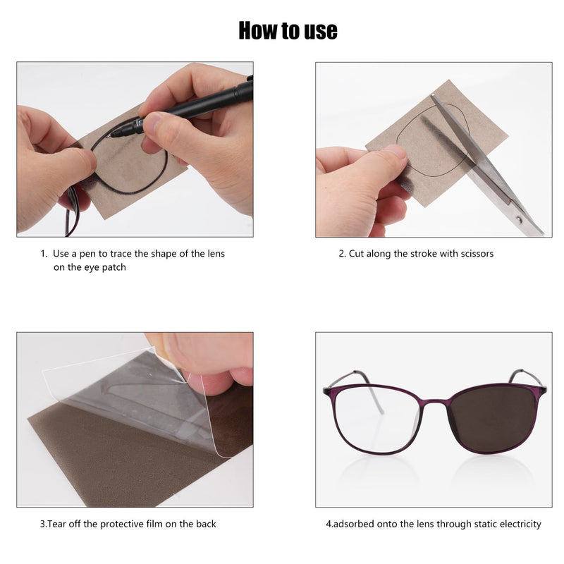 [Australia] - Translucent Brown Eye Patch for Glasses,6 Pack Reusable Vision Patching,Perfect for Lazy Eye, Amblyopia, Strabismus and Post-Surgery Recovery 