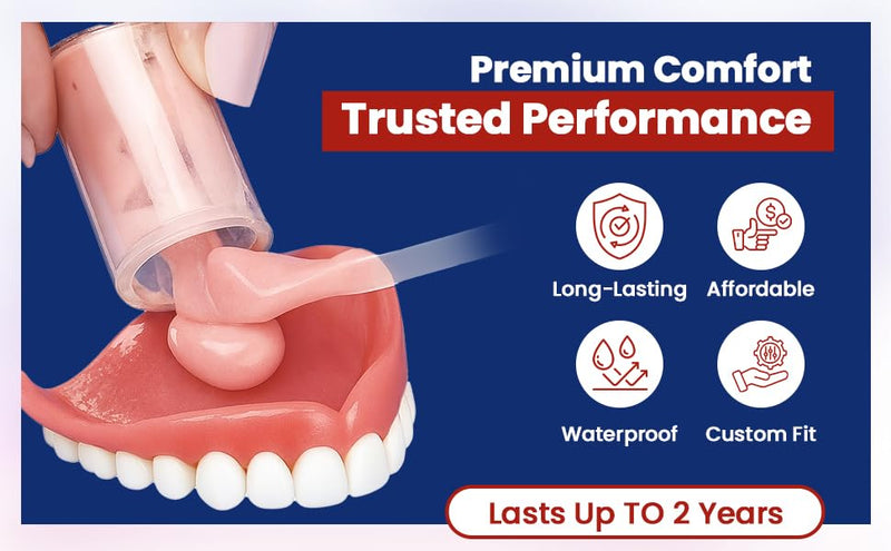 [Australia] - Perma Soft Denture Reliner Kit - Relines 2 Denture Plates - Semi Soft DIY Denture Liner for Upper and Lower 