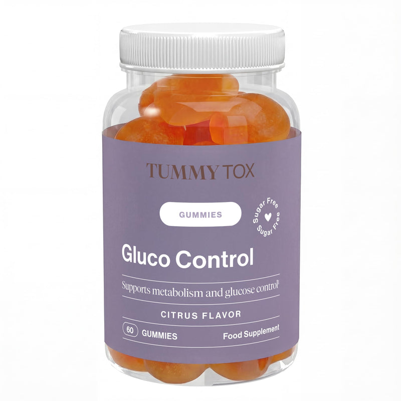 Gluco Control Gummies with Fibersol, Chaga, Ceylon Cinnamon, Chromiun, Sugar-Free, Lemon Flavoured, 60 Gummies by Tummy Tox Gluco Control
