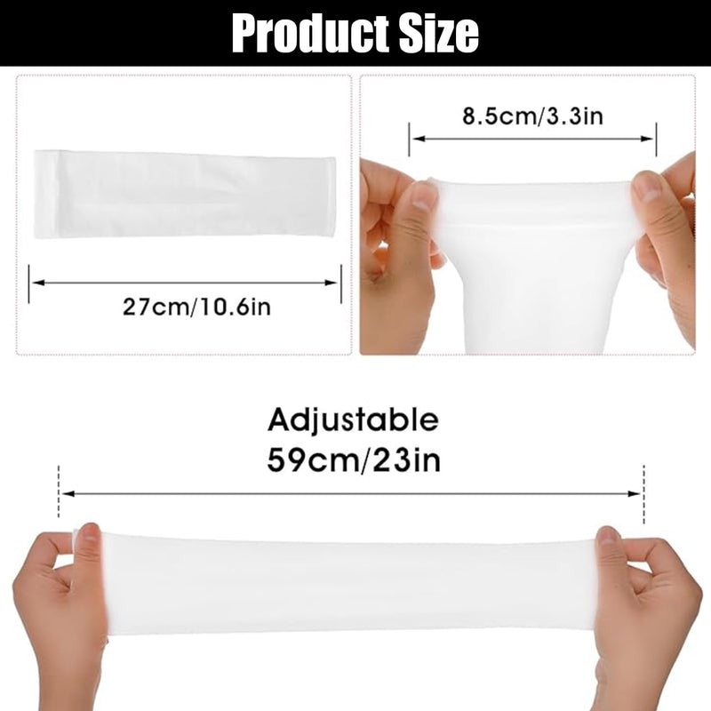 [Australia] - ZEACCT 2 Double Arm Sleeves, Women's Arm Compression Tube, Outdoor Sun Protection Sleeves, UV Protection Ice Sleeves, Sun Protection Cover, Suitable for Cycling, Basketball, Running (Black + White) 
