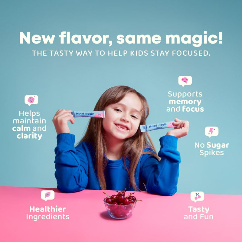 JoySpring Cherry Pixie Sticks with Saffron and LingoLeap B9 – L-Methylfolate for Kids