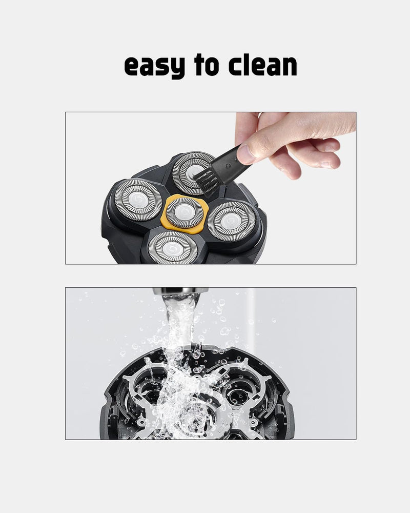 [Australia] - Microtouch Replacement Heads for Microtouch Titanium Head Shaver, 3PCS MTTTBHS Head Shaver Blades, 3 Cleaning Brush 3 Pack 
