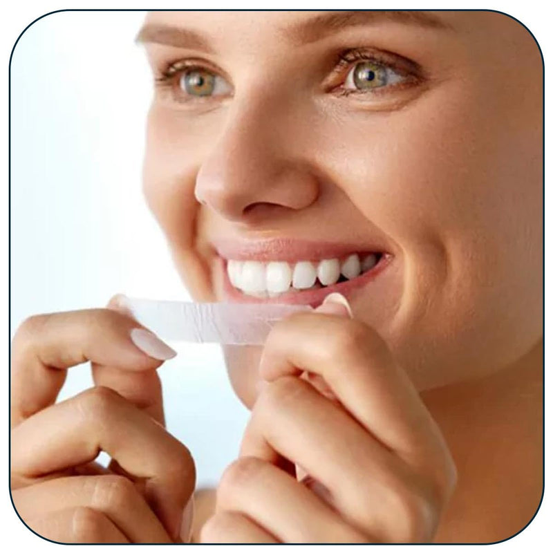 Teeth Whitening Strips for a Brighter Smile - 28 Mint Flavored Sensitive Teeth Whitening Strips, Dentist Recommended,-Non Toxic, Peroxide Free & Enamel Safe - 14 Treatments, Made in USA
