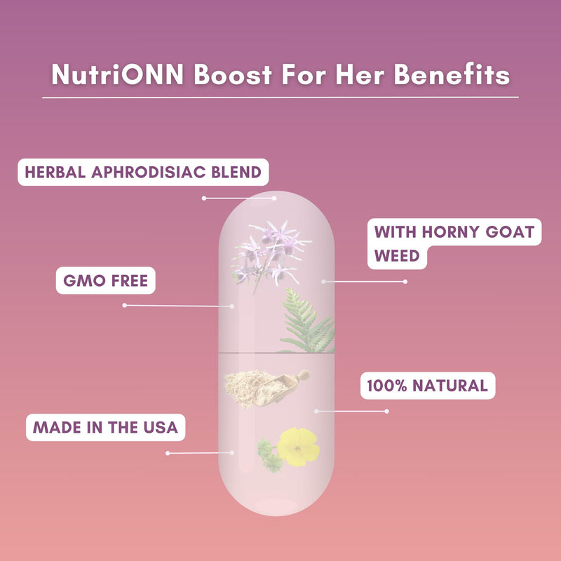 [Australia] - Boost For Her Libido Booster For Women – Activates & Enhances Libido - Mood & Desire Boost - Non-GMO - All Natural Herbal Aphrodisiac - With Horny Goat Weed, Tongkat Ali, Maca & Tribulus - 90 Capsules 