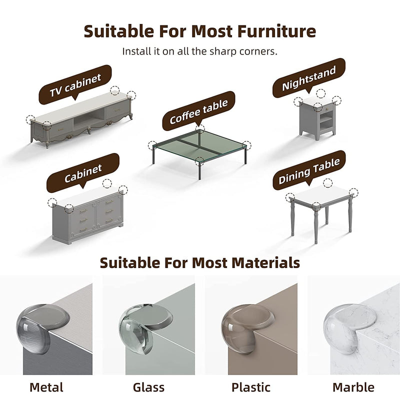 [Australia] - Corner Protectors Guards - Furniture Corner Guard & Edge Safety Bumpers - Baby Proof Bumper & Cushion to Cover Sharp Furniture & Table Edges - Clear and Transparent - (12 Pack) 12 Count (Pack of 1) 