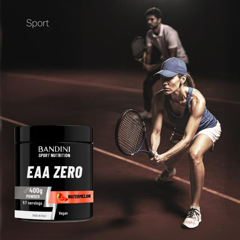 Bandini® EAA Essential Amino Acids | 400 g Powder | 9 Fermented Essential Aminoacids EAAs + BCAAs 2.1.1 & Vitamin B6 | Muscle Growth & Recovery | Intra, Pre & Post Workout | Vegan, Watermelon Flavour 57 Portions (Lot de 1)