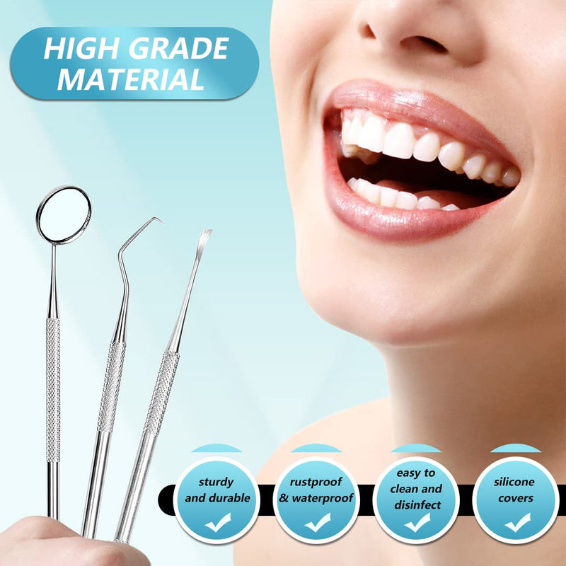 [Australia] - KOHEEL Dental Tools with Metal Case, Teeth Cleaning Tools Set, Remove Plaque, Oral Care Hygiene Kit with Tongue Scraper, Tartar Scraper, Gum Cleaner, Dental Probe and Dental Tweezer (1 Pack) 1 Pack 