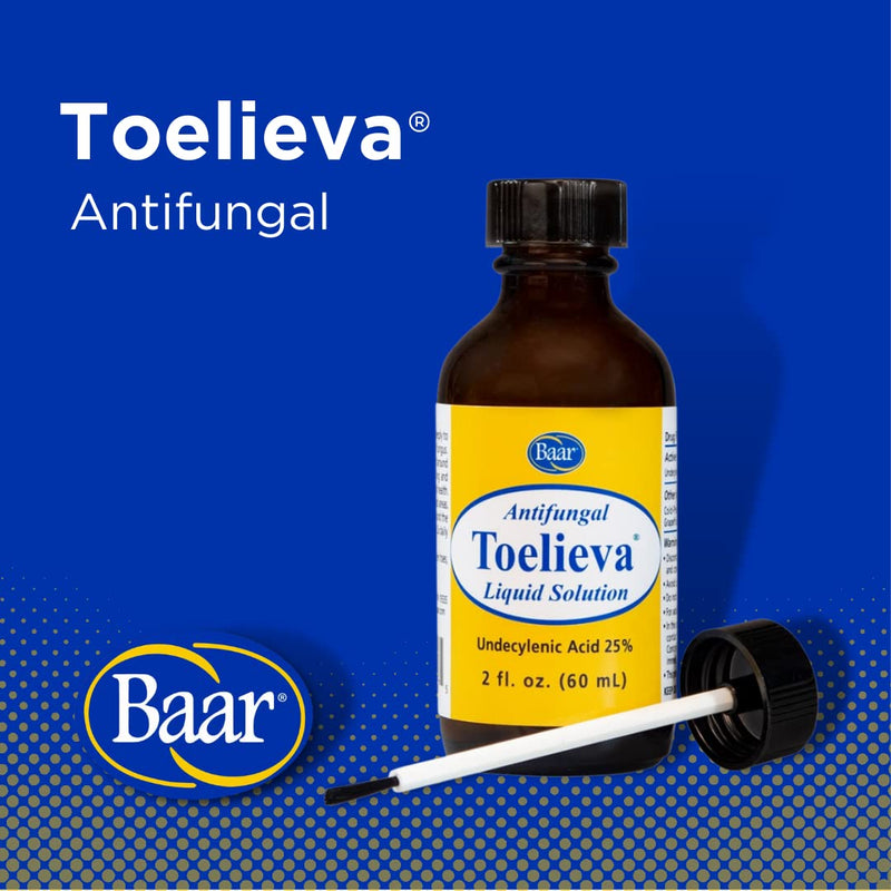 Baar Toelieva Undecylenic Acid Liquid, 25%, 2 oz | Contains 25% undecylenic acid with organic olive oil and grapefruit seed extract for application under and around toenails